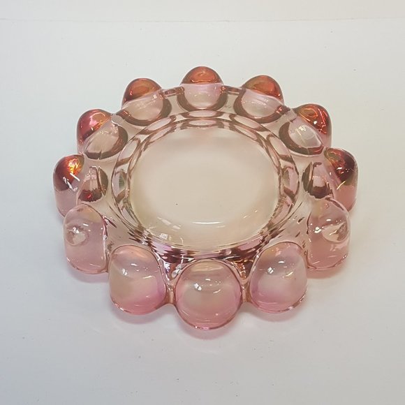 Set of 4 Vintage Boopie Glass Nova Candlewick Bubble Glass Ashtray Candle Holder - Picture 9 of 16